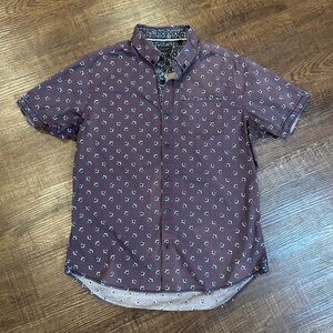 Diamond Supply Co. Floral Patterned Shirt in Purple Size Medium
